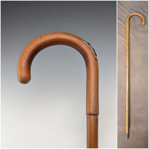 Early 20th century British antique horse measure walking stick, tan shaft, 93cm, Swaine & Adeney